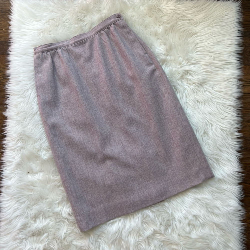 Pendleton Womens Pencil Skirt Purple Knee Length Lined 100% Wool USA Petites 10